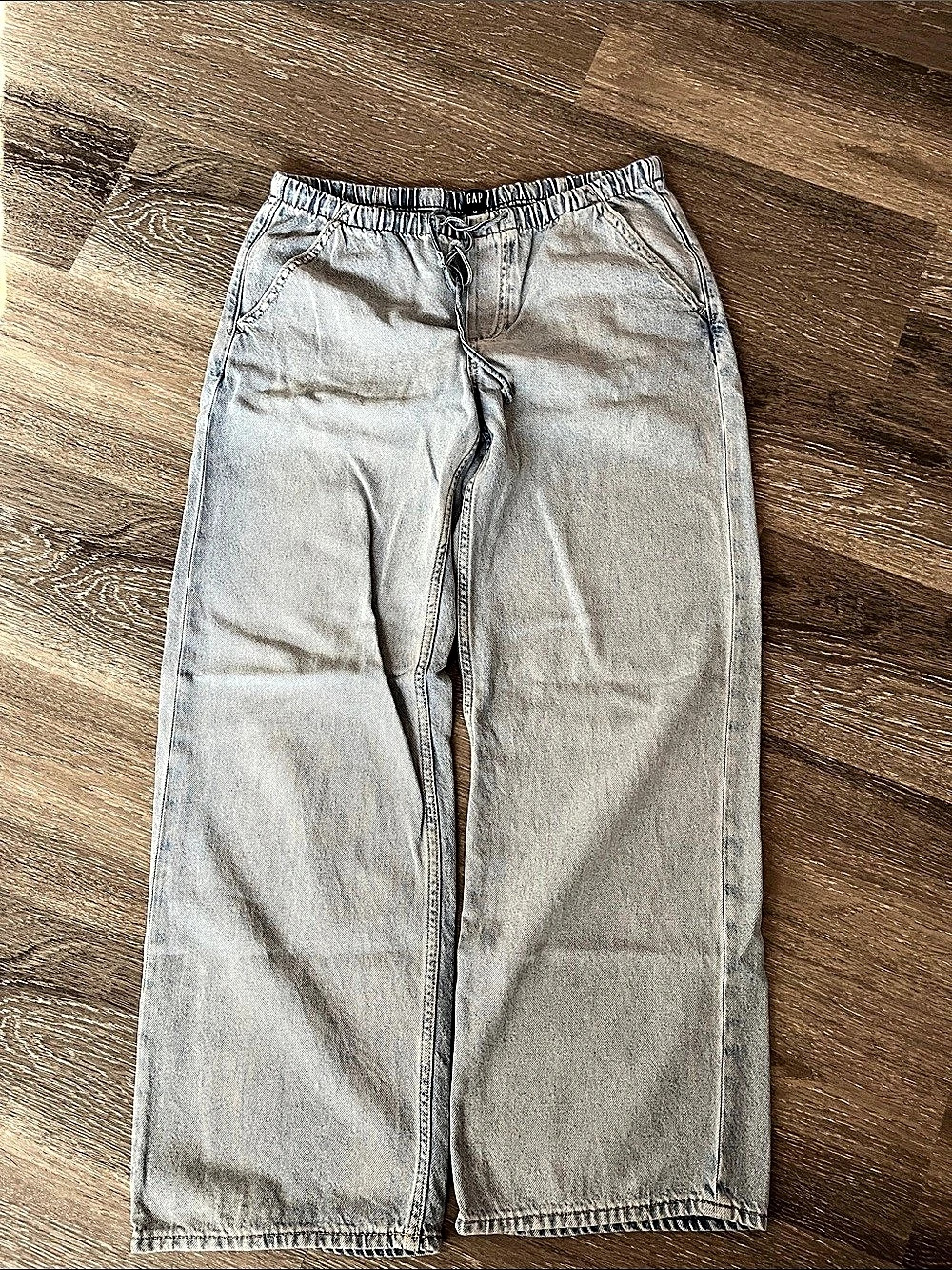 GAP High Rise Pull-On Wide-Leg Jeans Blue Medium